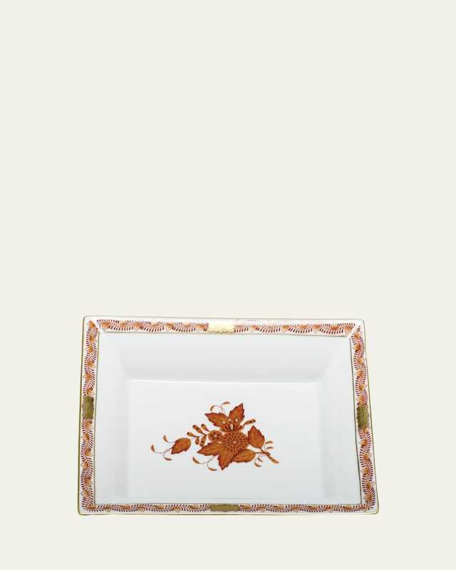 Chinese Bouquet Rust Jewelry Tray